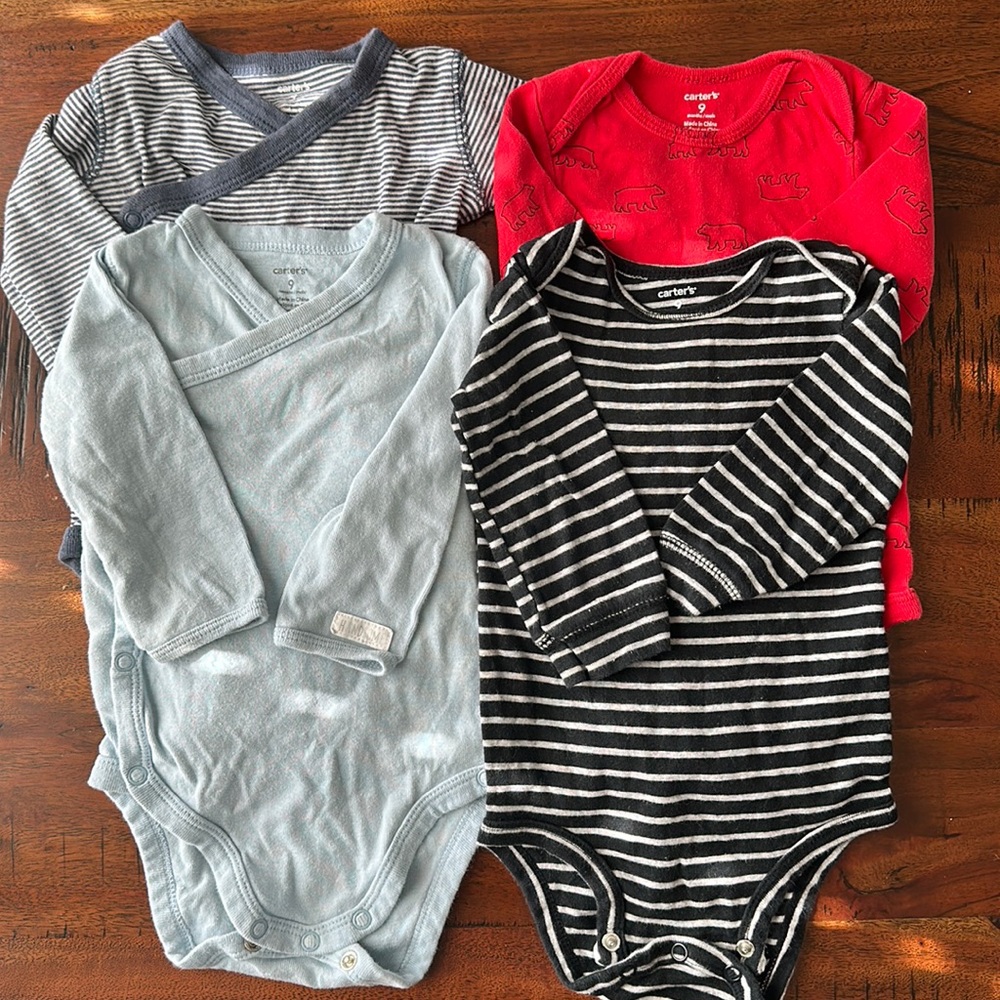 Carters Bundle of 9 Month Long Sleeve Onesies